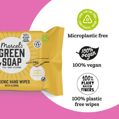 Marcel's Green Soap Handfeuchttücher, 60er-Pack – Vanille und Kirschblüte – auf pflanzlicher Basis – biologisch