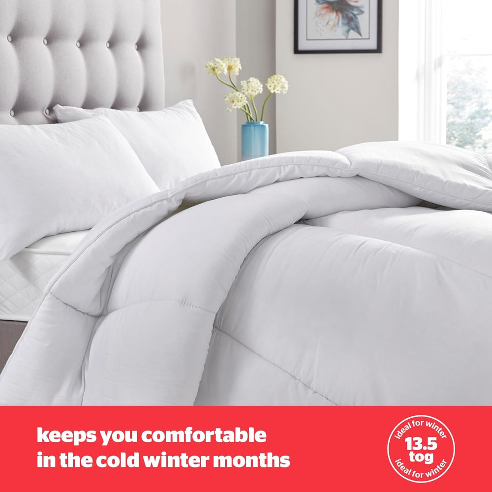 Silentnight Bounceback-Bettdecke, 13,5 Tog, Kingsize, Baumwollmischgewebe, weiß, Kingsize Bettdecken und Steppdecken Naty Shop
