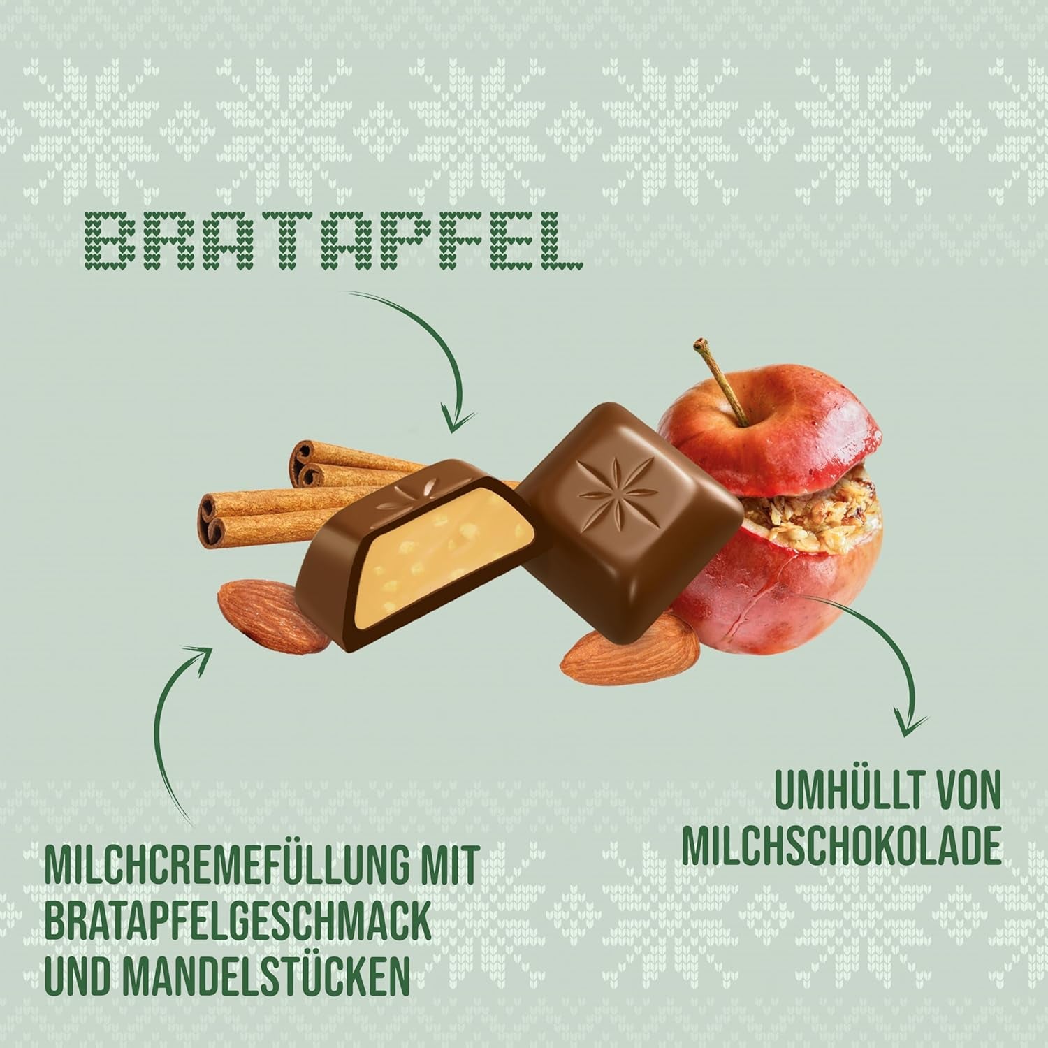 Schogetten Winter Edition mit reifen Äpfeln I Schokoriegel 100g I mit Vollmilchschokolade und in praktischen Einzelstücken