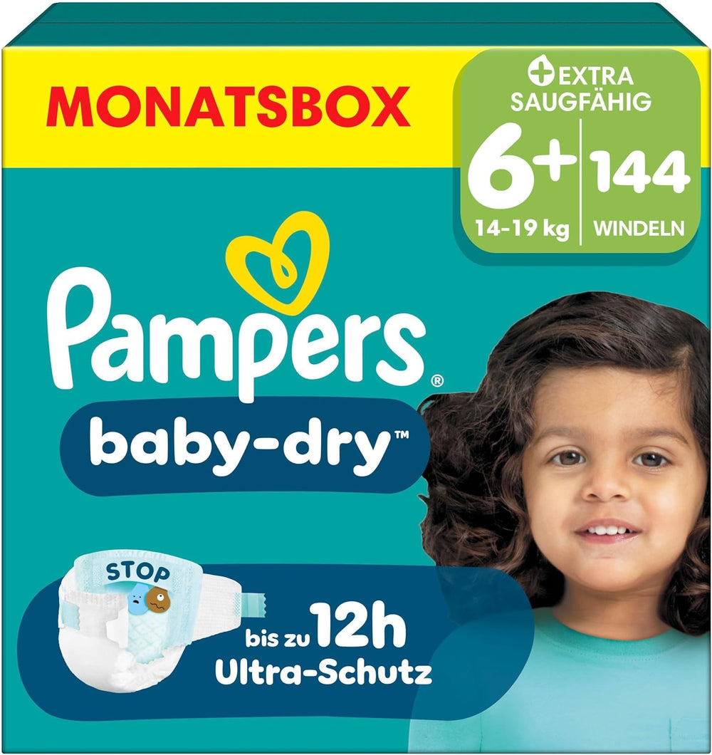 Pampers Baby-Dry Windeln, Größe 5, 174 Windeln, 11 kg – 16 kg, bis zu 100 % Auslaufschutz und Komfort die ganze Nacht