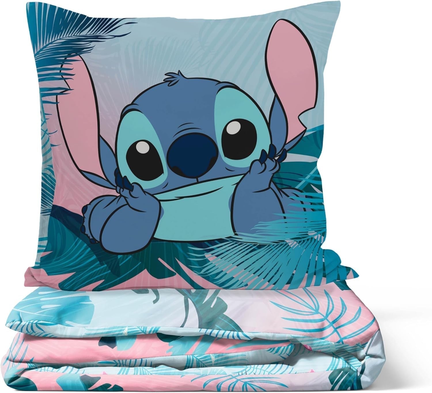Set de lenjerie de pat pentru copii Lilo And Stitch Floral Lenjerie de pat - copii Naty Shop
