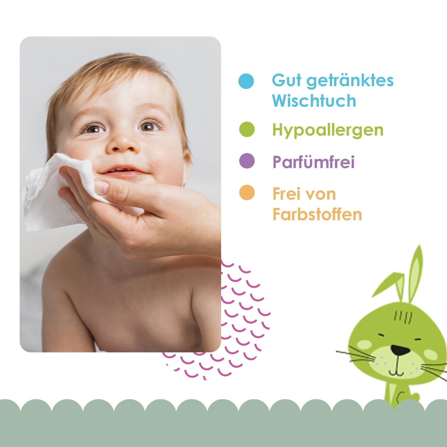 Cleanic Baby Eco Pure Water Feuchttücher – (1 x 50 Stk.) Feuchttücher für Kinder und Kleinkinder – parfümfrei, abspülbar, empfindliche Haut – 50 Stk.