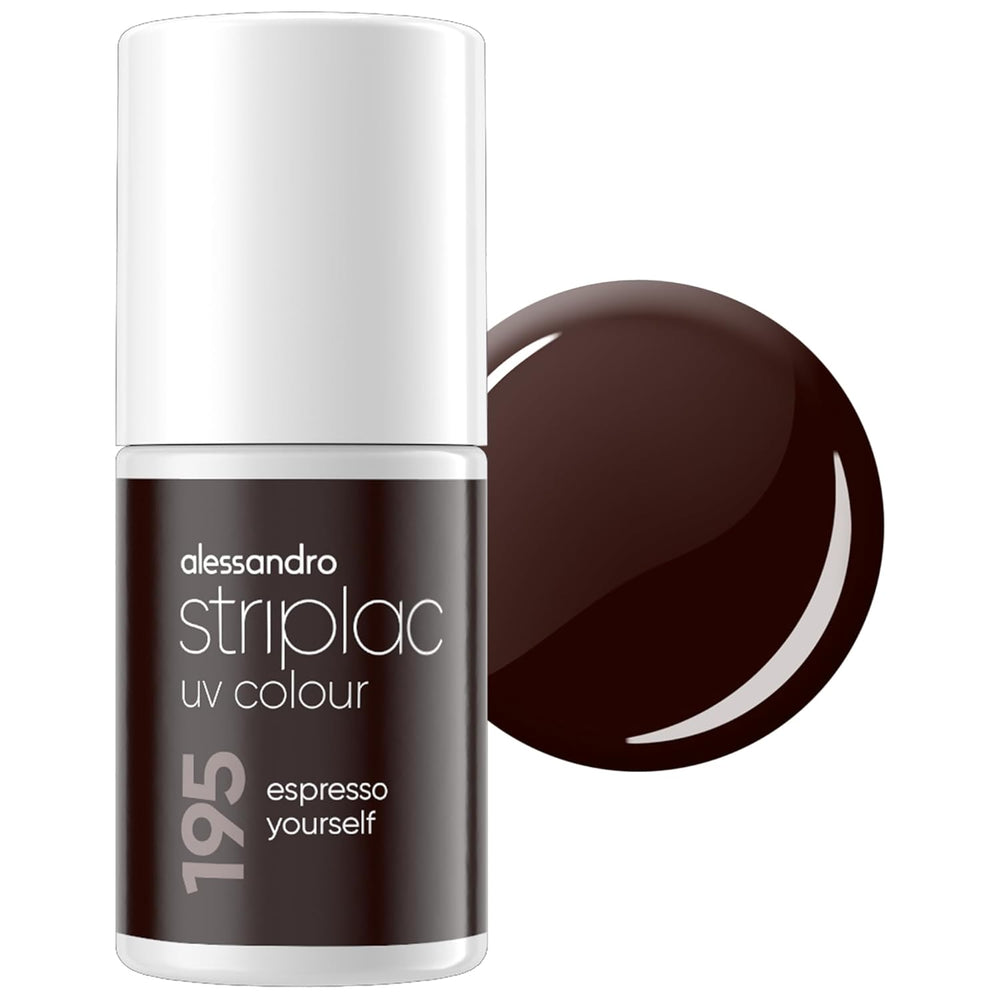 UV-Nagellack alessandro Striplac Midnight Black – Zart und langanhaltend – Einfache Entfernung dank Peel-Off-Entfernungstechnologie – Vegan und tierversuchsfrei – 8 ml