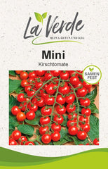 La Verde MEIN GARTEN UND ICH. Mini Tomatensamen Für Ca. 10 Pflanzen, Robuste Cherrytomate, Süß-Fruchtige Früchte, Saatgut Ohne Gentechnik