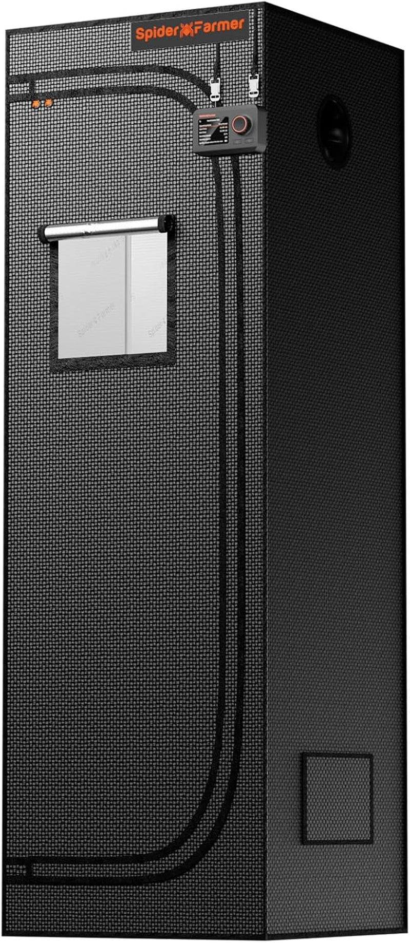 Spider Farmer Pro 70 x 140 x 200 cm großes Wachstumszelt mit Rolltür, Beobachtungsfenster, abnehmbarer Bodenplatte, Mylar 2000D-Gewebe, für Indoor-Hydrokulturen mit SF4000, G4500, SE4500