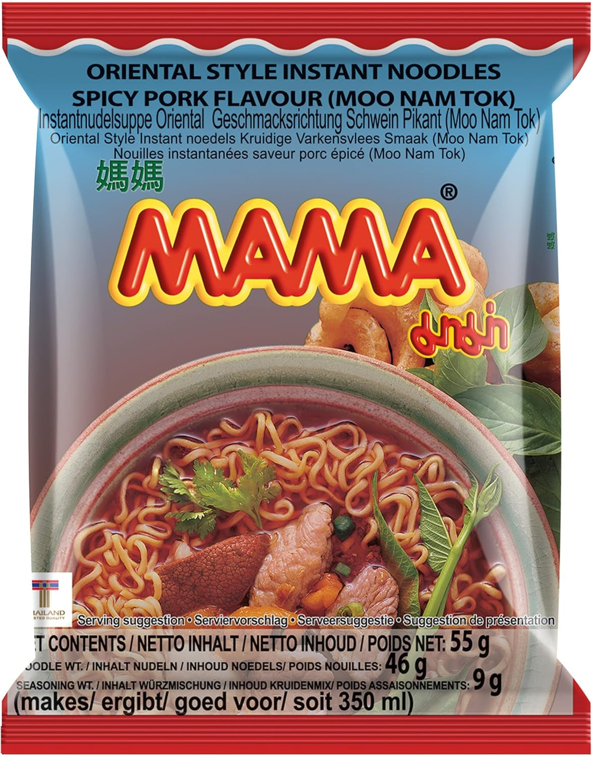 MAMA Instant-Nudeln mit Hühnergeschmack – Instant-Nudelsuppe im orientalischen Stil – authentische thailändische Küche – 24 x 55 g