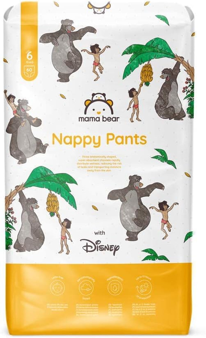 Amazon-Marke: Mama Bear Disney Größe 6 (15+ kg) – Monatspackung, Weiß, 120 Stück (2 Packungen mit 60 Stück)