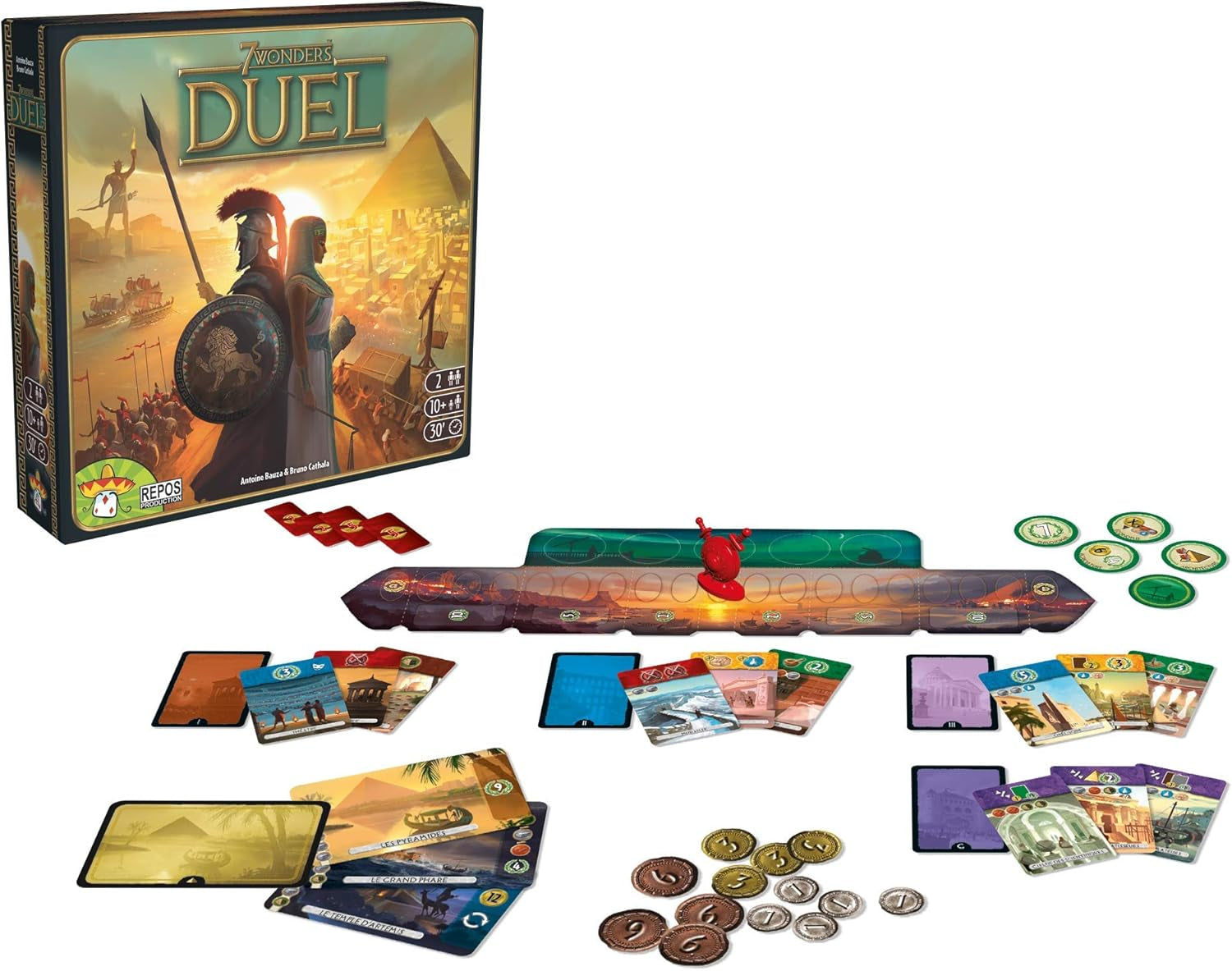 Asmodee 7 Wonders Duel, Grundspiel, Kennerspiel, Strategiespiel, 2 Spieler, ab 10 Jahren, 30 Minuten, deutsch