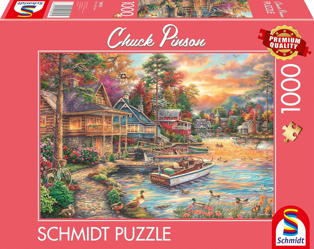 Schmidt Spiele 58553 Chuck Pinson, Shore in the Evening Gold, puzzle jigsaw 1000 piese Puzzle Naty Shop Titlu implicit