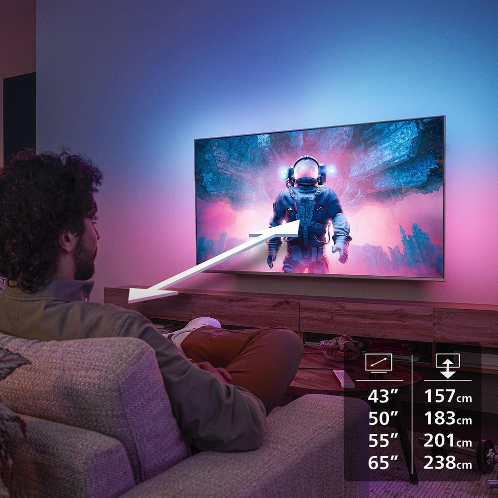 Televizor inteligent Philips Ambilight „The One” 50PUS9000 4K QLED - ecran de 50 de inci cu P5 Perfect Picture Engine Ultra HD, sistem de operare Titan, Dolby Vision și sunet Dolby Atmos