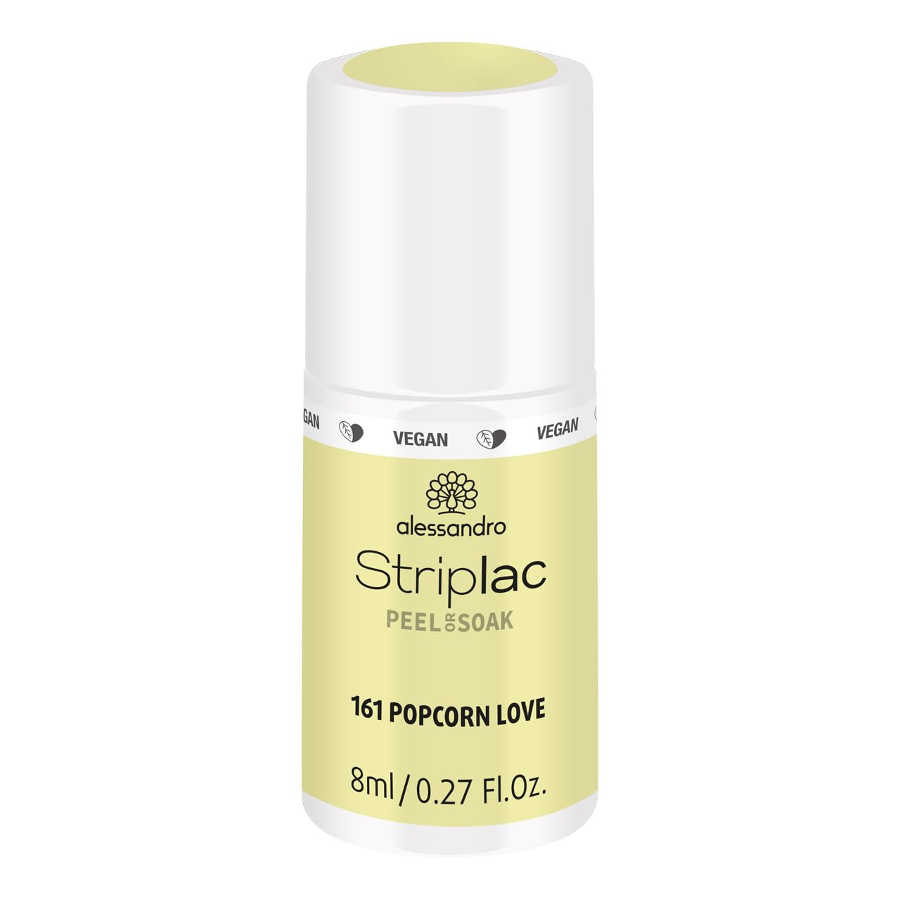 alessandro Striplac UV-Nagellack Flat White – Schonend und langanhaltend – Einfache Entfernung dank Peel-Off-Technologie – Vegan und tierversuchfrei – 8 ml