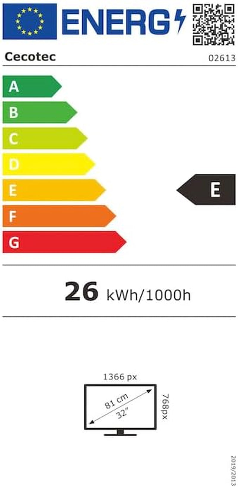 Televizor LED Cecotec 32" - TV LED Seria 0 0032S. Ecran de 32 de inci, HD, rezoluție optimă pentru imagini și videoclipuri, sistem Dolby, memorie flash, conectivitate HDMI/USB, telecomandă