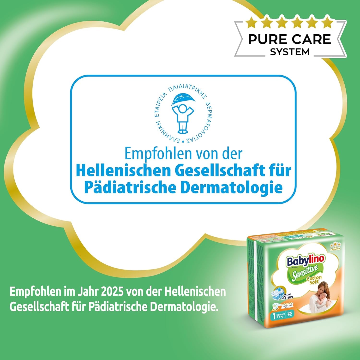 Sensitive Babywindeln, Größe 1, Neugeborene (2-5 kg), 26 Stück