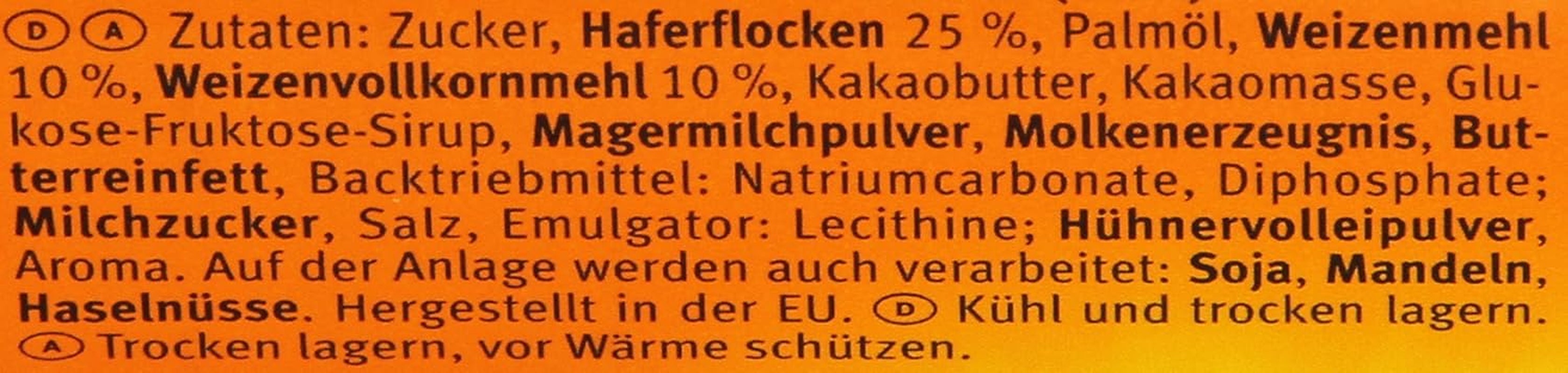 Brandt Hobbits Chocolate, pachet de 265 g - Biscuiți crocanți din cereale integrale cu fulgi de ovăz și ciocolată - Aluat crocant pentru întreaga familie - într-o ruladă practică de biscuiți