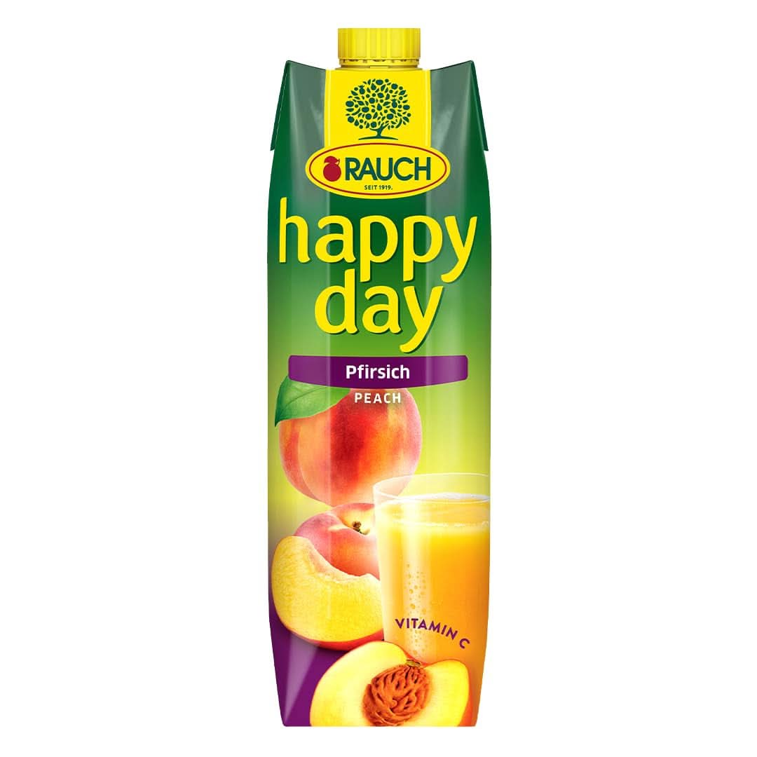 Rauch Happy Day Pfirsich | Aus sonnengereiften Früchten | 6 x 1 Liter, Tetra Prisma Alkoholfreie Getränke Naty Shop