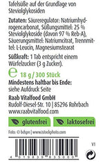 Raab Vitalfood Stevia Tabs, 300 Tabletten, 18 Gramm Süßstoffe Naty Shop