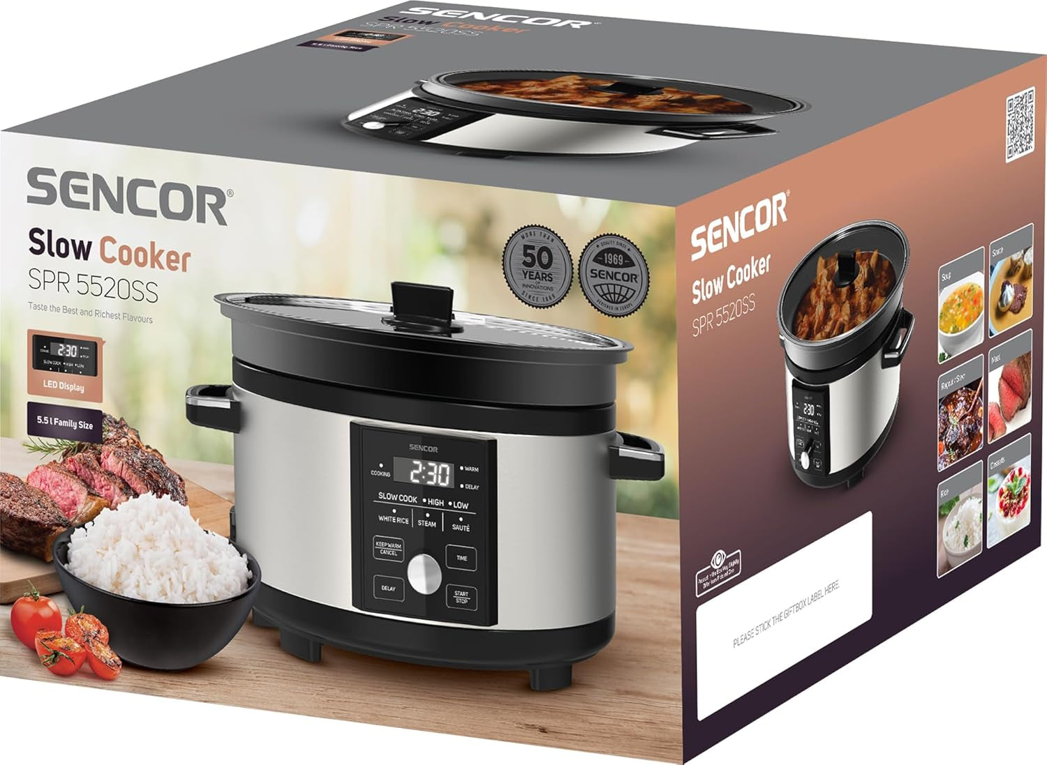 Slow Cooker SPR 5520SS SENCOR Slow Cooker Naty Shop