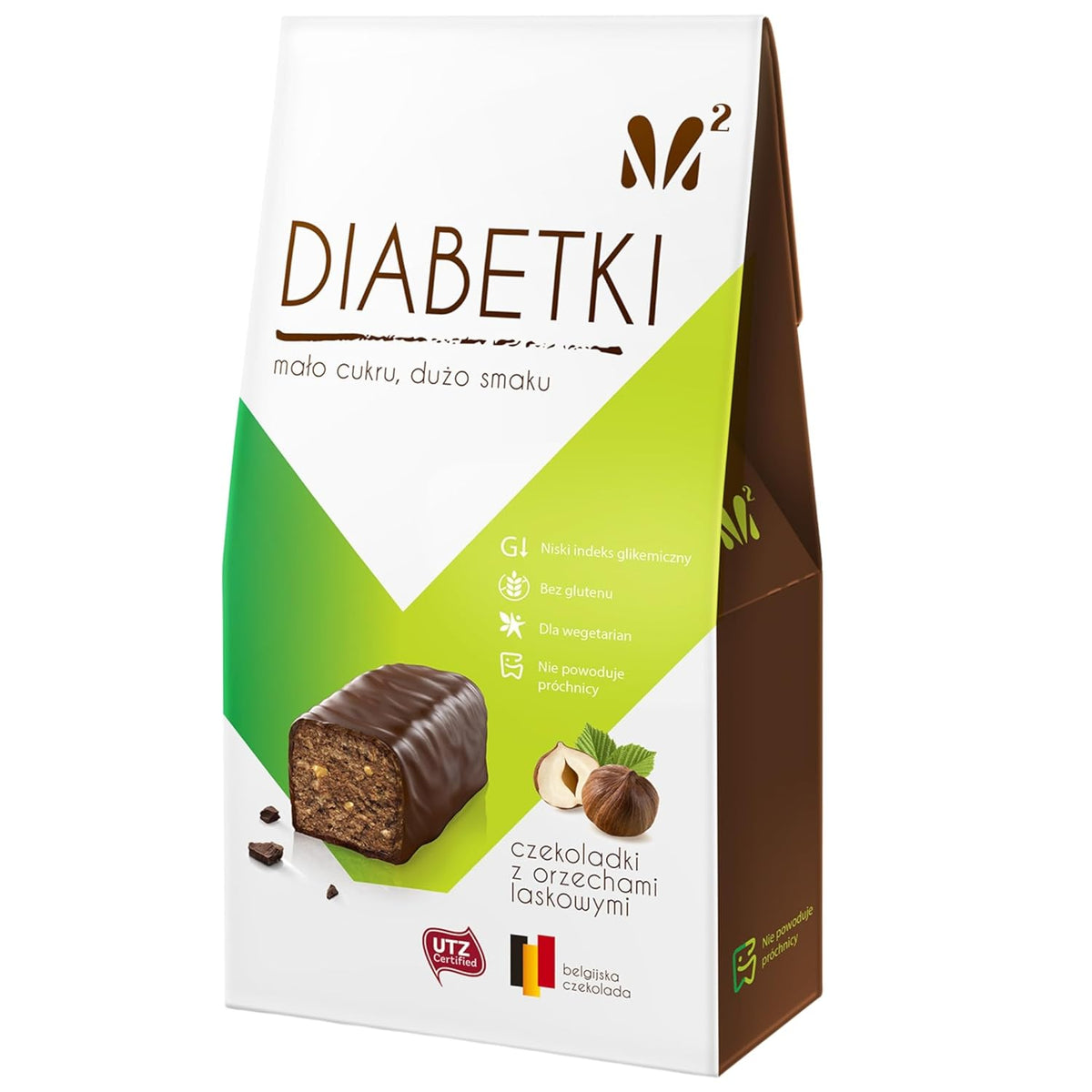DIABETKI Haselnusspralinen, zuckerfreie Schokolade, köstliche Süßigkeiten für bewusste und Diabetiker, glutenfreie und vegetarische Snacks 100g