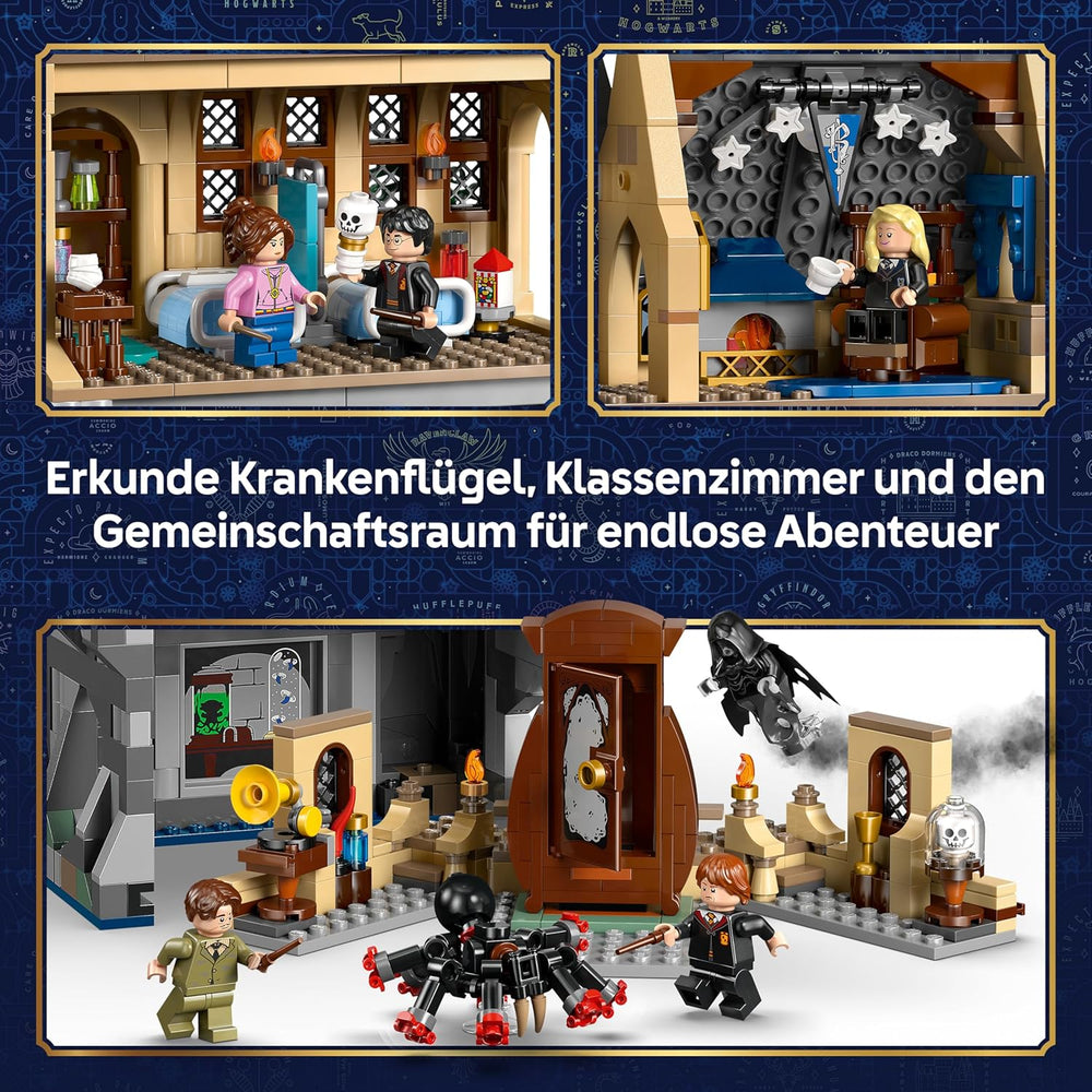 LEGO Harry Potter Schloss Hogwarts: Krankenflügel – DIY Set mit 7 Minifiguren – Modellbau mit Hermine und Ron Figuren – Kreatives Geschenk für Mädchen, Jungen und Fans ab 9 Jahren – 76463