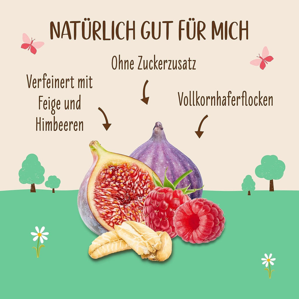 Ungesüßter Allos-Porridge mit Feigen und Himbeeren | Porridge ohne Zucker | Bio-Müsli | Müsli mit Früchten | Haferflocken | Porridge zum Frühstück | Müsli zum Frühstück | Vegan | 6er-Pack (6 x 500 g)