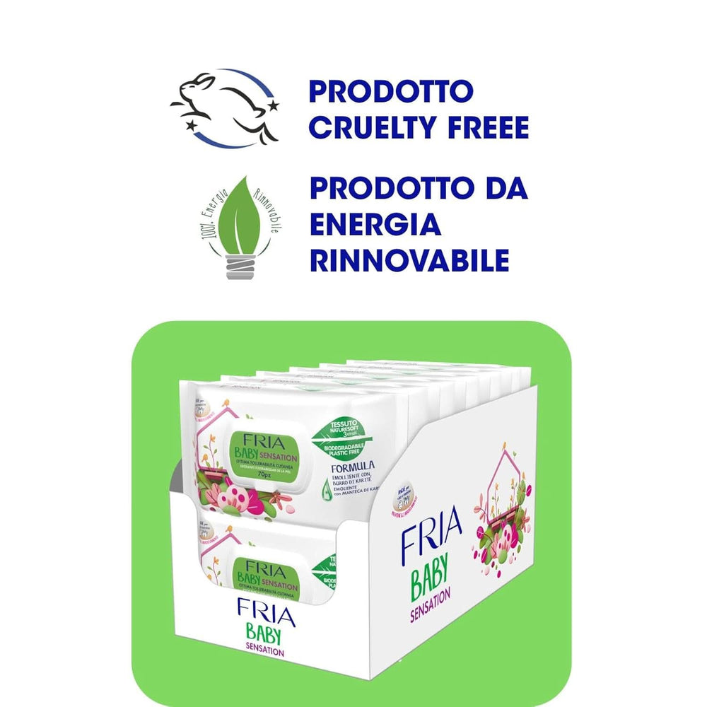 Fria Baby Sensation Tücher, mit hautberuhigender Sheabutter, dermatologisch getestet, Maxi-Sparpaket mit 840 Naty Shop Baby-Feuchttüchern