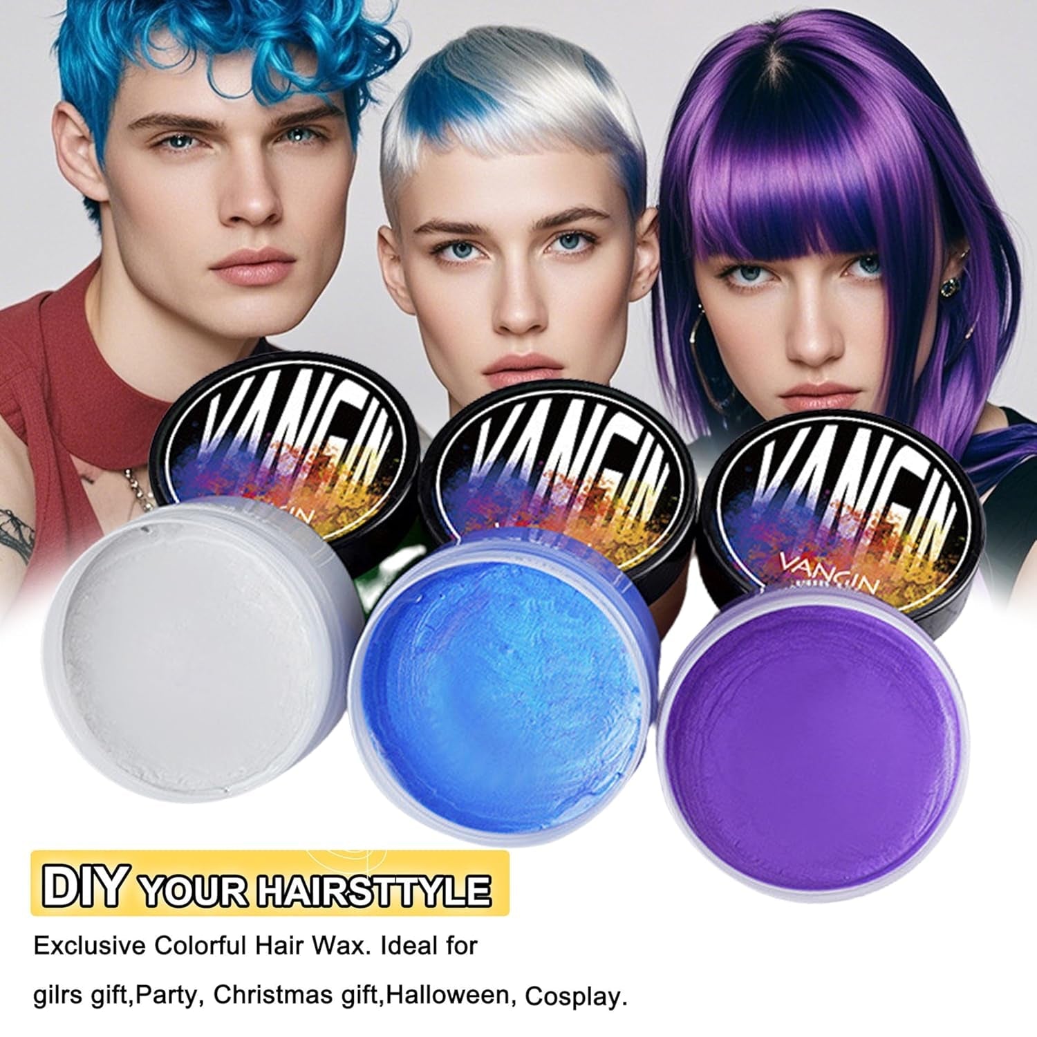 Vopsea de păr temporară verde, Styling Hair Tone pentru bărbați femei, Pomadă pentru coafură naturală, Ceară de vopsit părul pentru petreceri, Cosplay & Halloween, Crăciun, Vopsea de păr temporară cremă (100g, verde) Vopsea pentru par Naty Shop