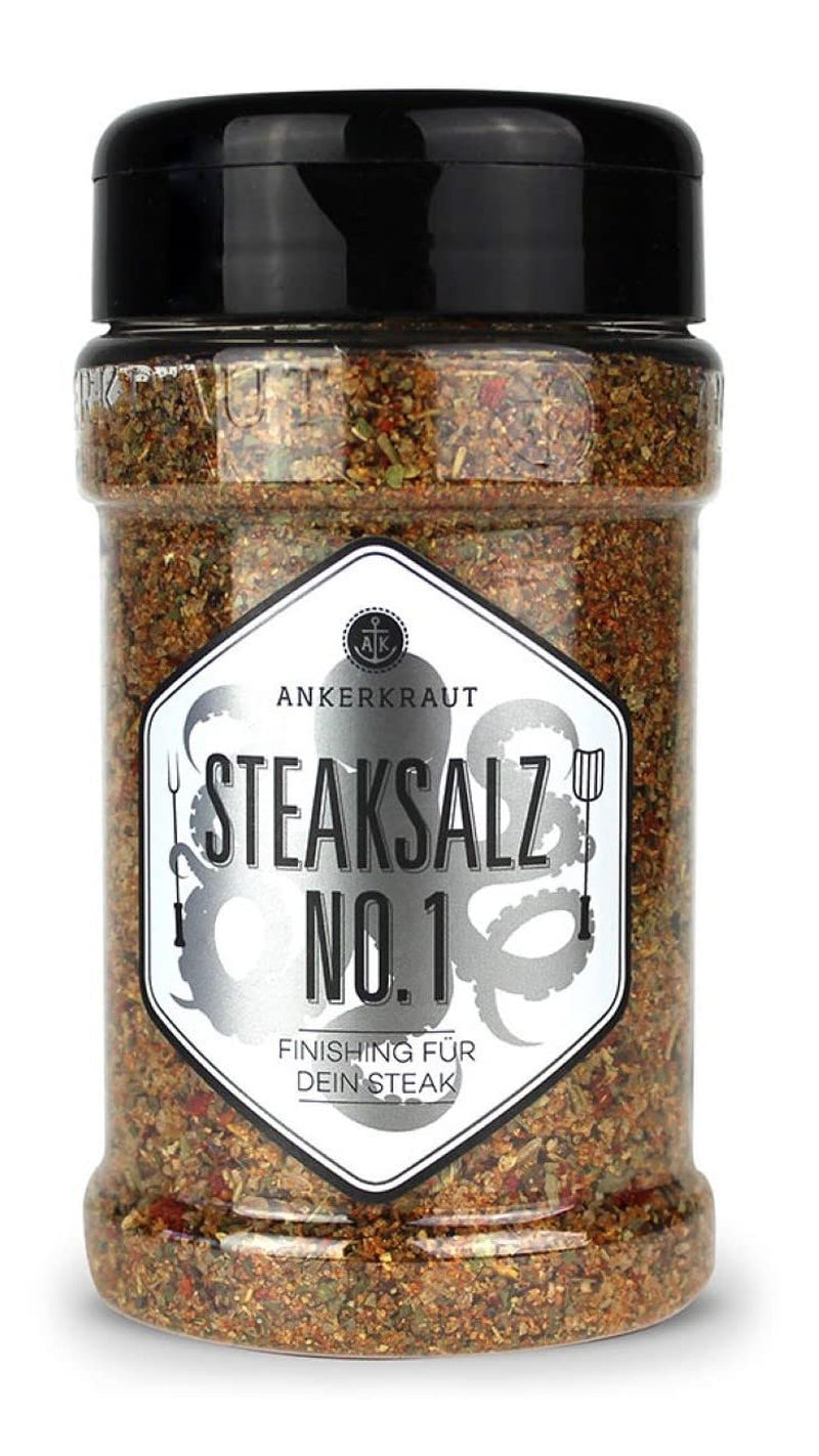 Ankerkraut Steaksalz Nr. 1, das perfekte Finisher- und Steakhouse-Salz, 80g im Korkenglas