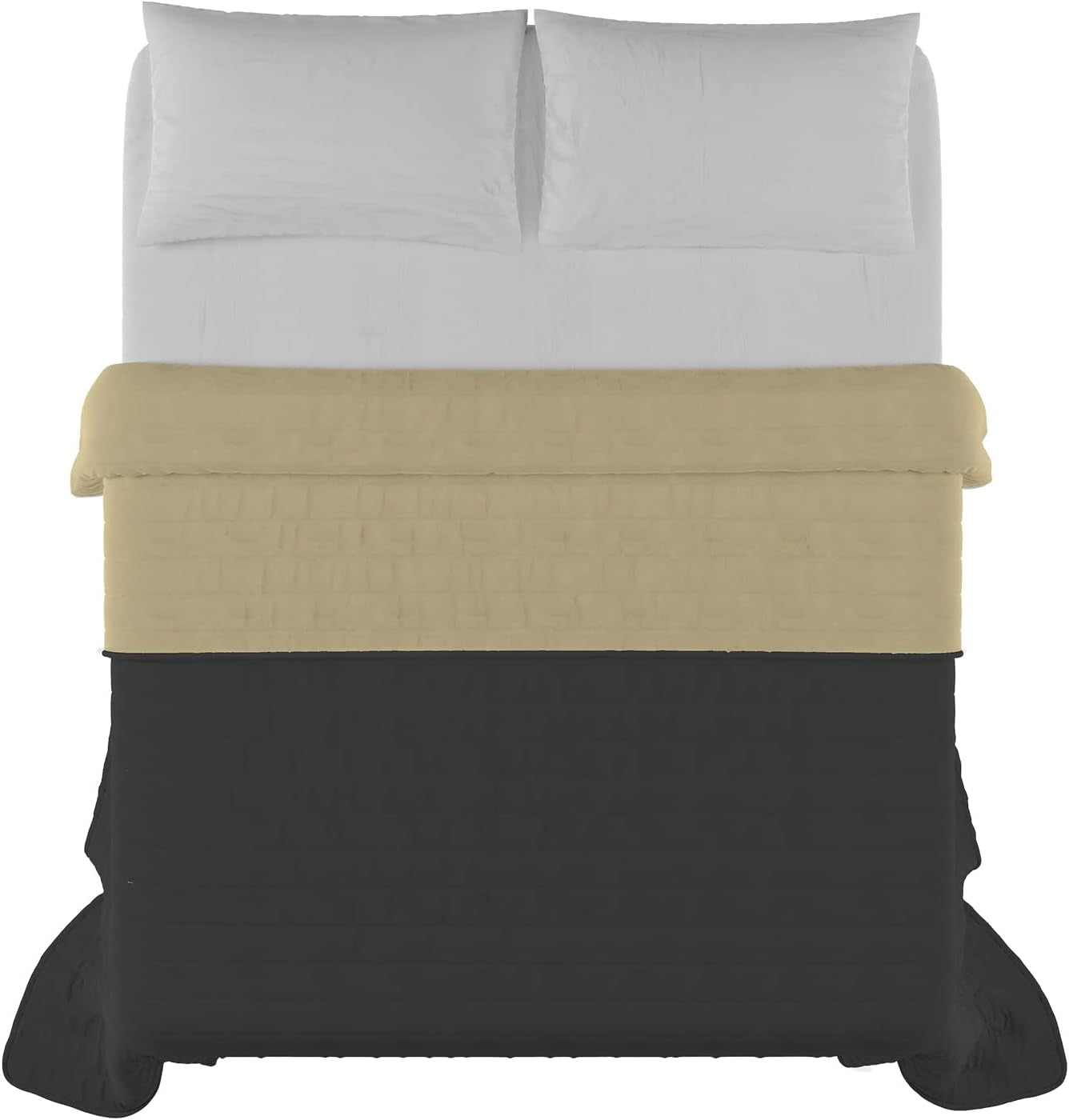 Italienische Bettwäsche Estivo Doppelbett, Mikrofaser, Kastanie/Grau, 260 x 270 cm Steppdecken und Steppdecken Naty Shop