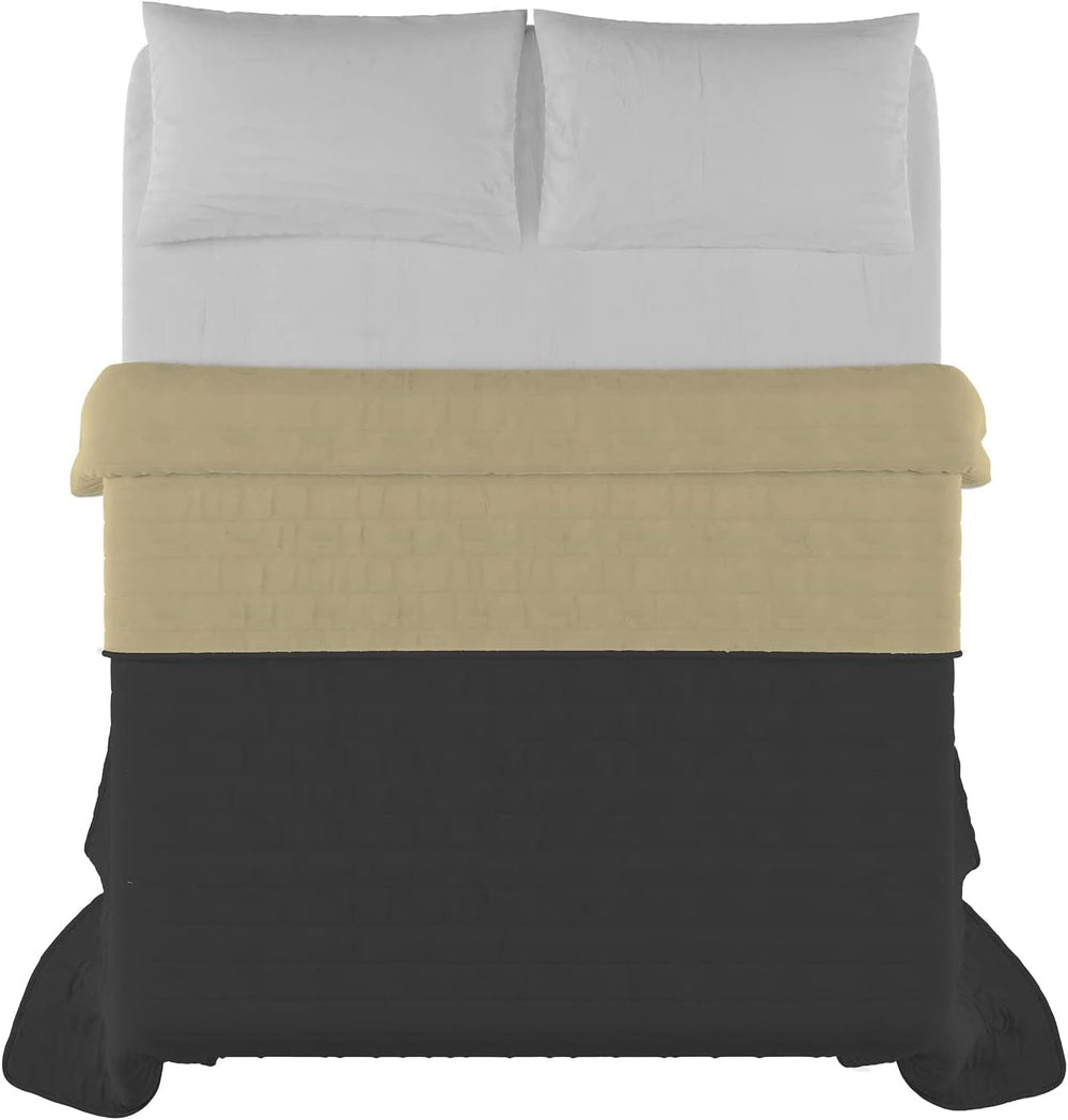 Italienische Bettwäsche Estivo Doppelbett, Mikrofaser, Kastanie/Grau, 260 x 270 cm Steppdecken und Steppdecken Naty Shop