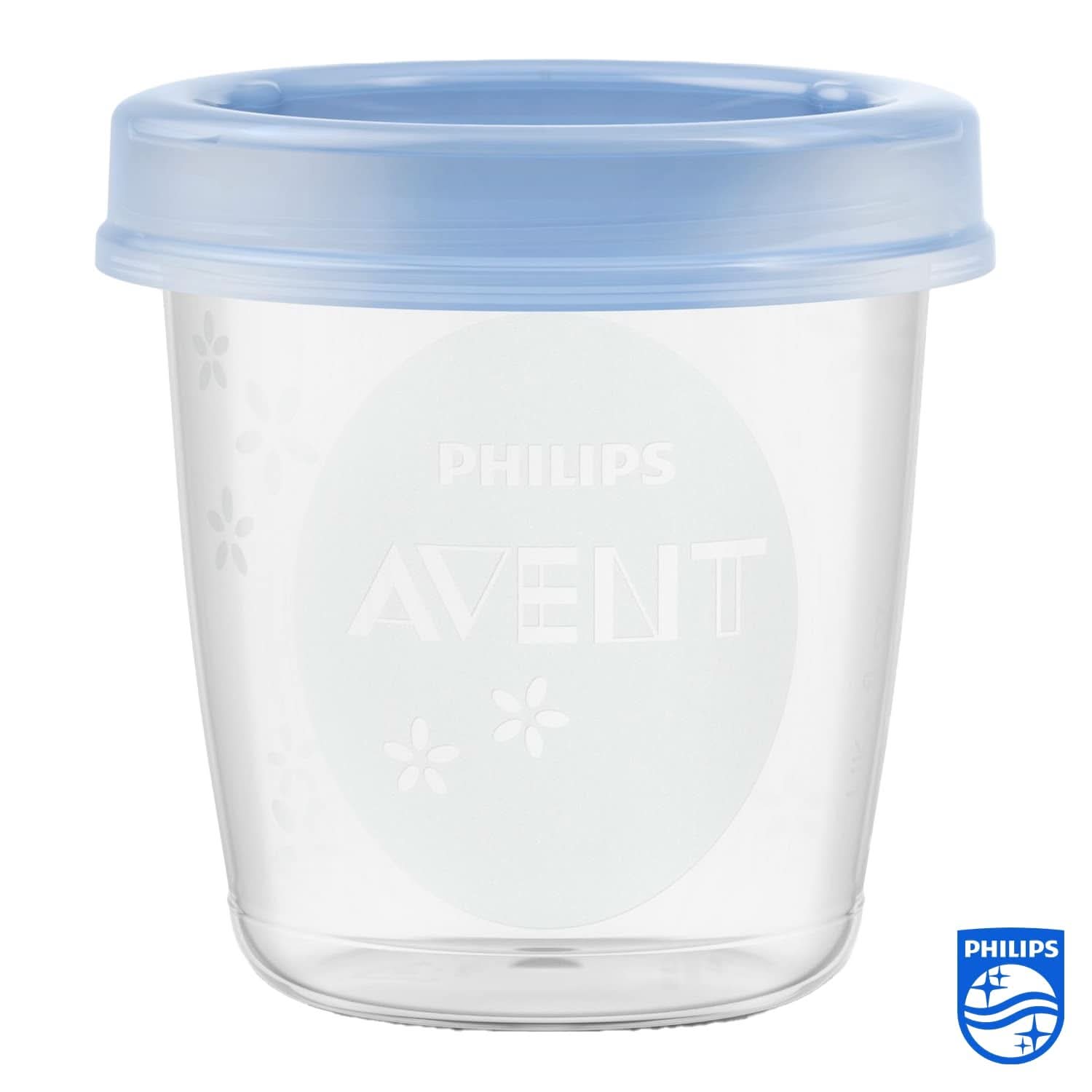 Philips AVENT SCF619/05 Aufbewahrungsbecher für Muttermilch, Becher inklusive Deckel, Zubehör für Lebensmittel und Stillen, Bebe Naty Shop