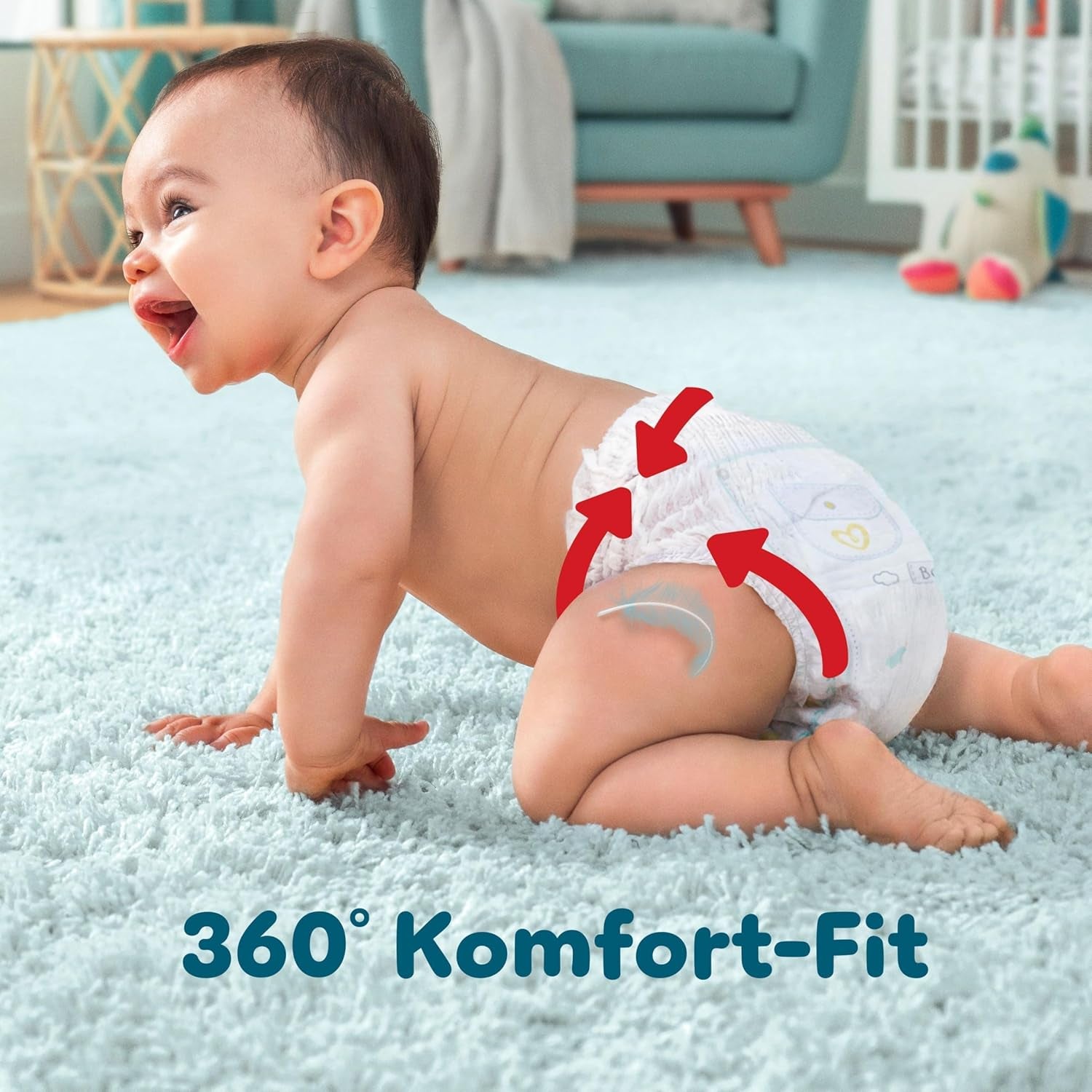 Pampers Premium Protection Pants Größe 6, 78 Windeln, 13kg-19kg, Mit 360° Fitform, 2x breiteren Bundchen als vorher für Komfort & Schutz + 10 Stück Pampers Aqua Baby-Weuchttücher enthalten
