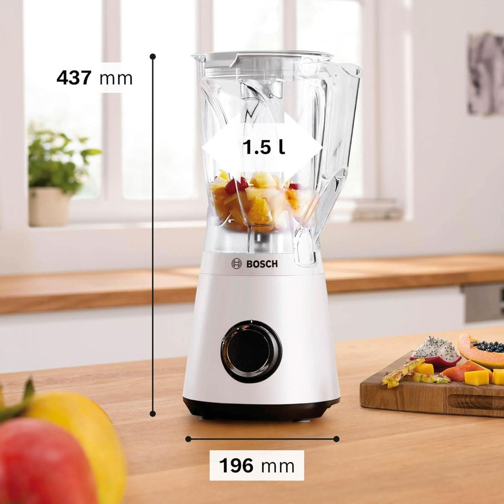 Standmixer Vitapower Serie 4 MMB6141W, Hochwertige Edelstahl-Klingen, 1,5L Tritan-Mixbehälter, Spülmaschinengeeignete Teile, 30.000 U/Min, 1200 W, Weiß Mama si Copilul Naty Shop