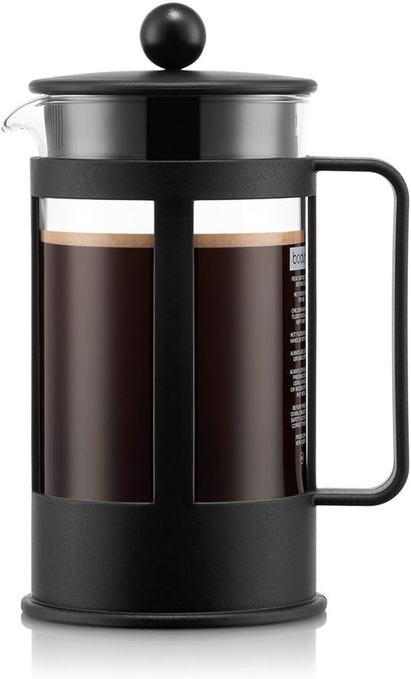 Cafetieră Bodum Kenya - 350ml / 3 căni - Presă franceză manuală din sticlă borosilicată și oțel inoxidabil - Se poate spăla în mașina de spălat vase - Fabricată în Portugalia