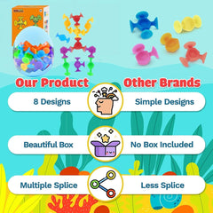 48 Stück 3 Jahre alt Montessori Badespielzeug Silikonbausteine ​​Mutter und Baby Naty Shop