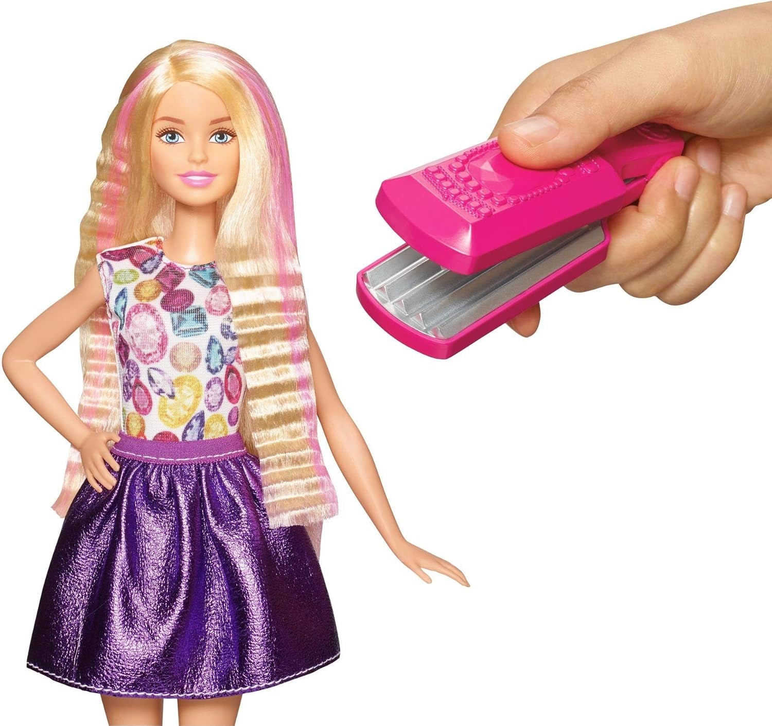 Mattel Barbie DWK49 Wellen und Lockenspaß Spielset, Mehrfarbig
