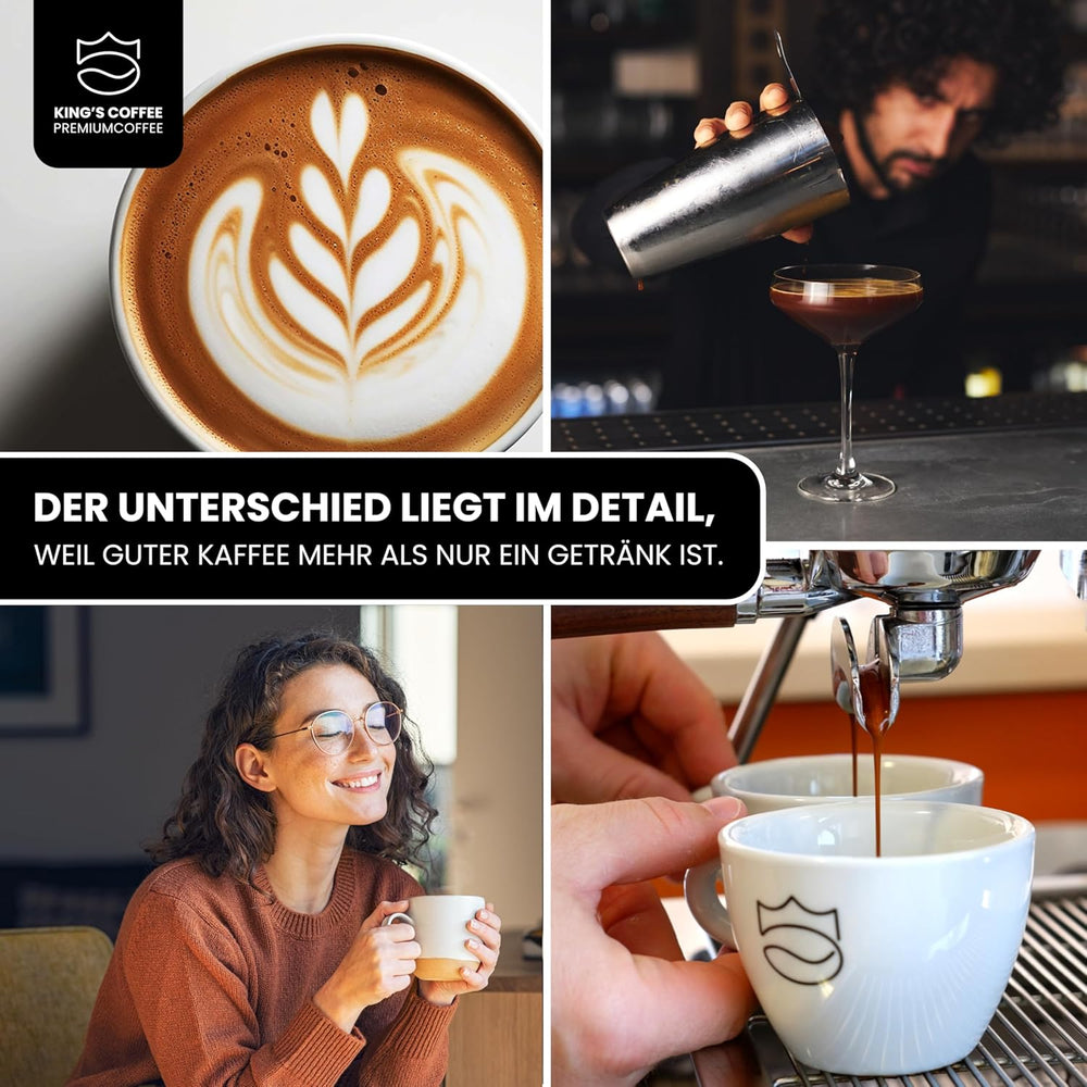 KING'S COFFEE - PRĂJIRE EXTREMĂ - Boabe de Espresso Intenso - aciditate foarte scăzută - prăjire în loturi mici din Italia - boabe de cafea pentru aparate complet automate și aparate cu portafiltru - 1 kg