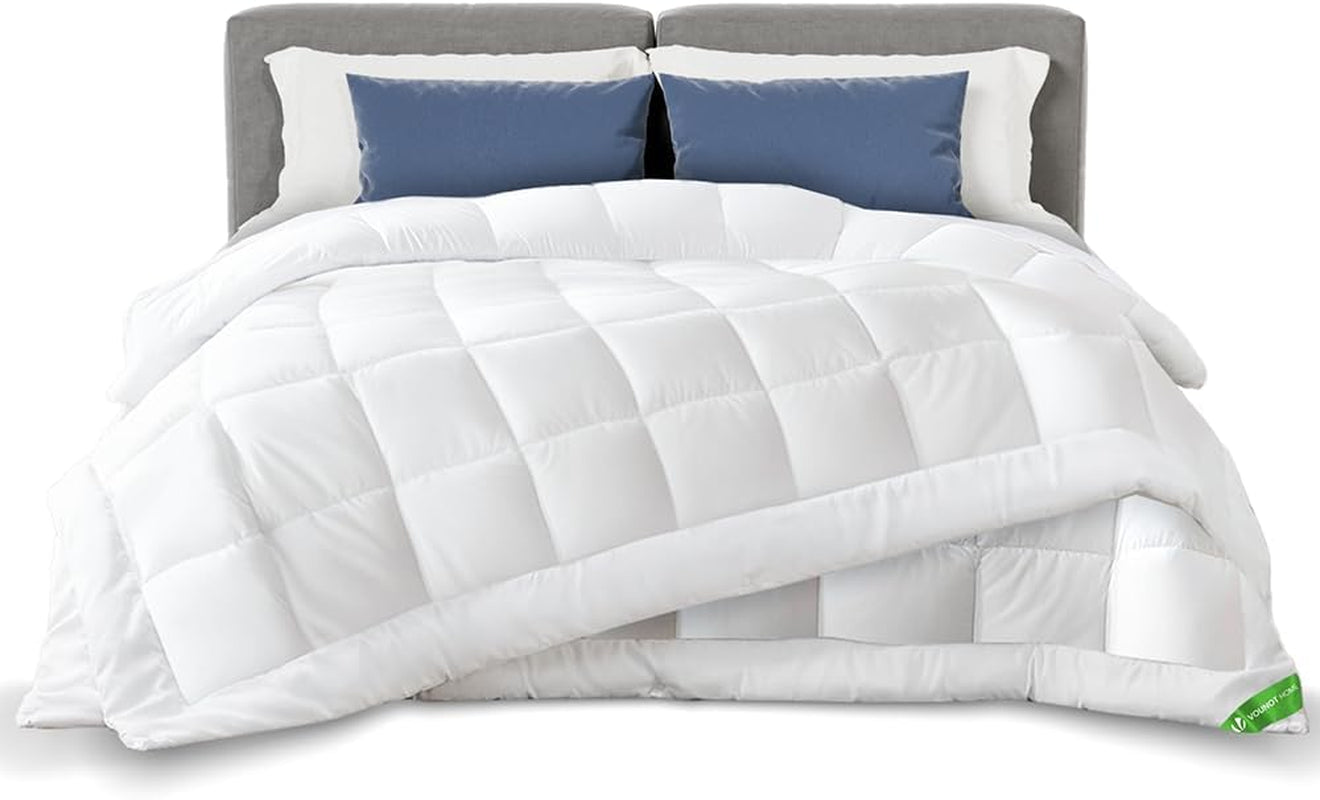 VOUNOT Duvet 155X200Cm, 4 Seasons Winter Duvet Set de 2 500GSM, constând din 2 plăpumi înnodate împreună Adaptable Duvet pentru vară și iarnă, Oeko-Tex Standard Plapumi si pilote Naty Shop 4 sezoane pătură set de 2 220X240Cm