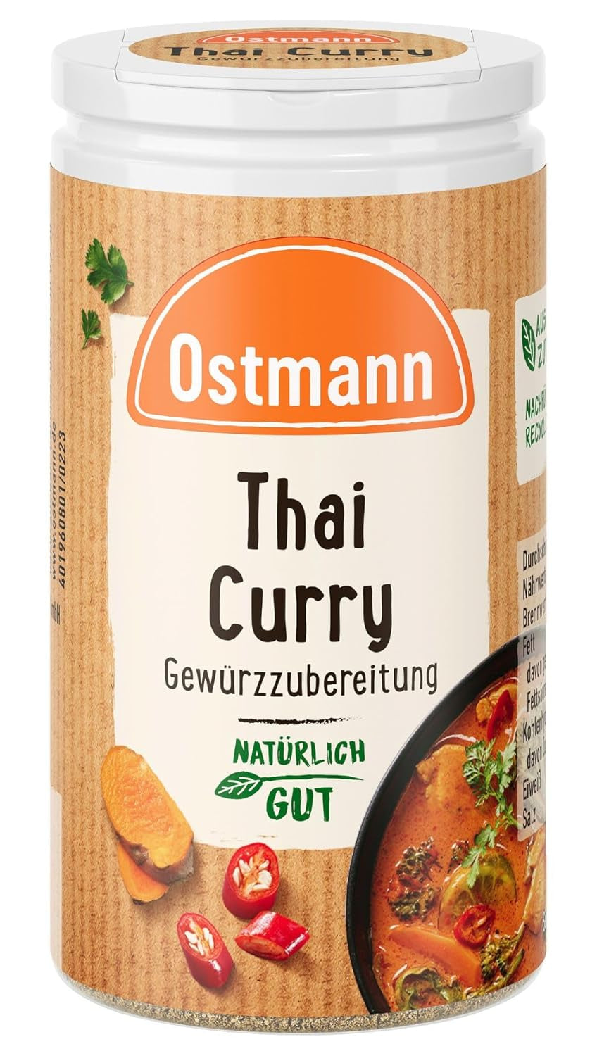 Ostmann Gewürze - Thai Curry Gewürzzubereitung | Nachfüllbare & recycelbare Verpackung | 40 g in der Streudose