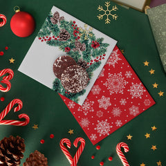 PAW - Șervețele Airlaid (40 X 40 Cm) I 50 Bucăți I Perfect pentru Crăciun, Iarnă, Sărbători I Decorațiuni de masă pentru Ajunul Crăciunului I Șervețele Airlaid Fabric-Like Winter Branches I Winter Branches