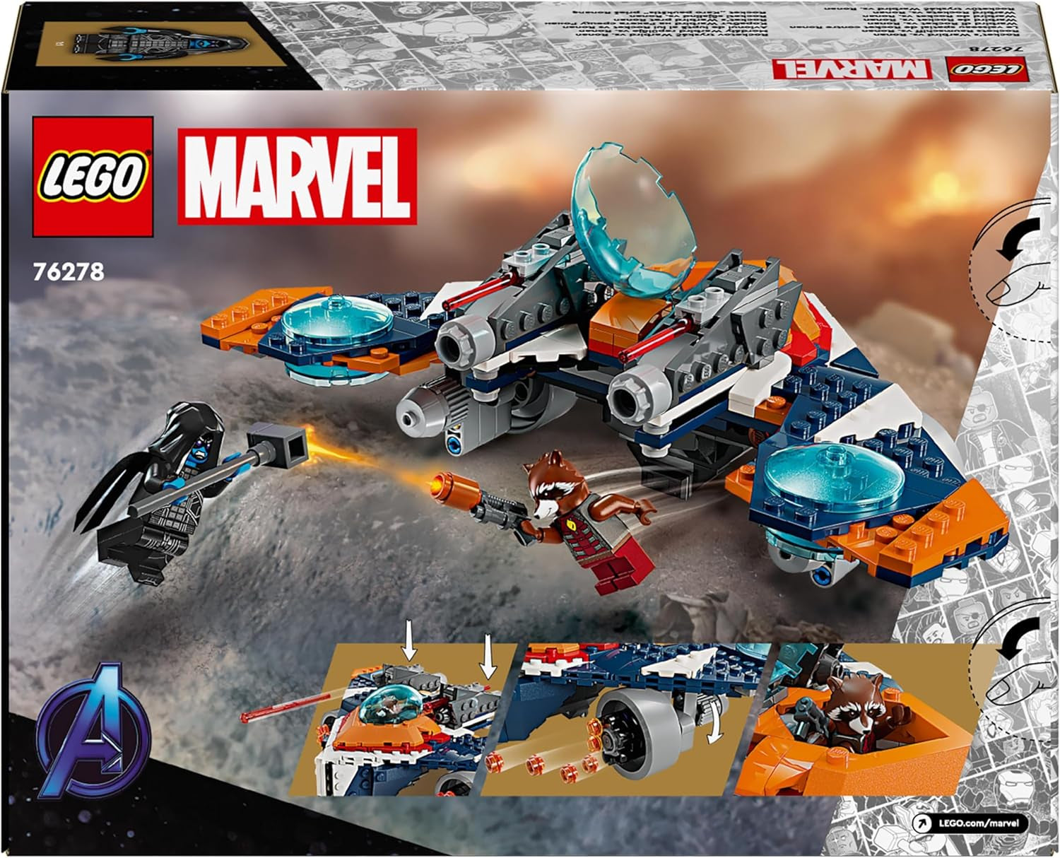 LEGO Marvel Rockets Raumschiff Vs. Ronan Baubares Raumschiff-Set „Guardians of the Galaxy“ Superheldenfigur Spielzeuggeschenk für Jungen und Mädchen ab 8 Jahren 76278 Bausätze Besuchen Sie den LEGO-Store
