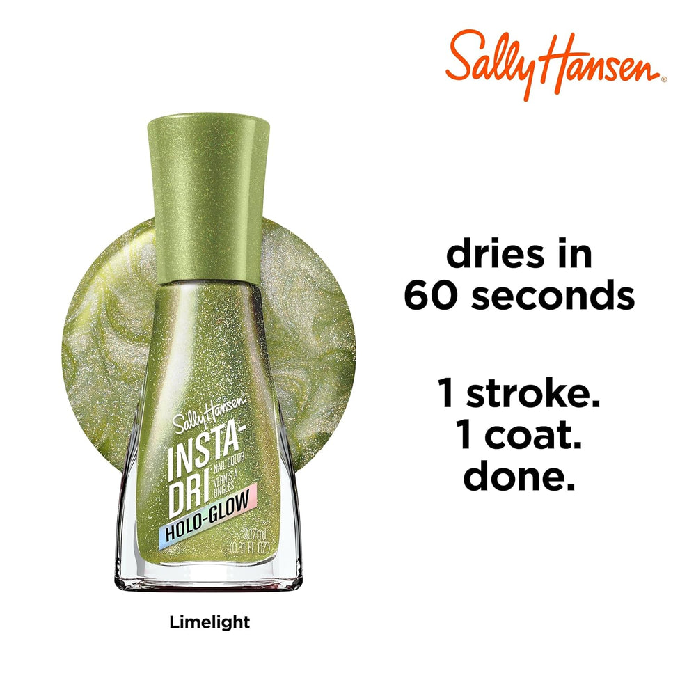 Insta-Dri Holo-Glow, Limelight, Nagellack, einfach zu verwenden, langlebig, schöne Farben, einfach auf die Nägel aufzutragen, keine Absplitterungen, 19 ml