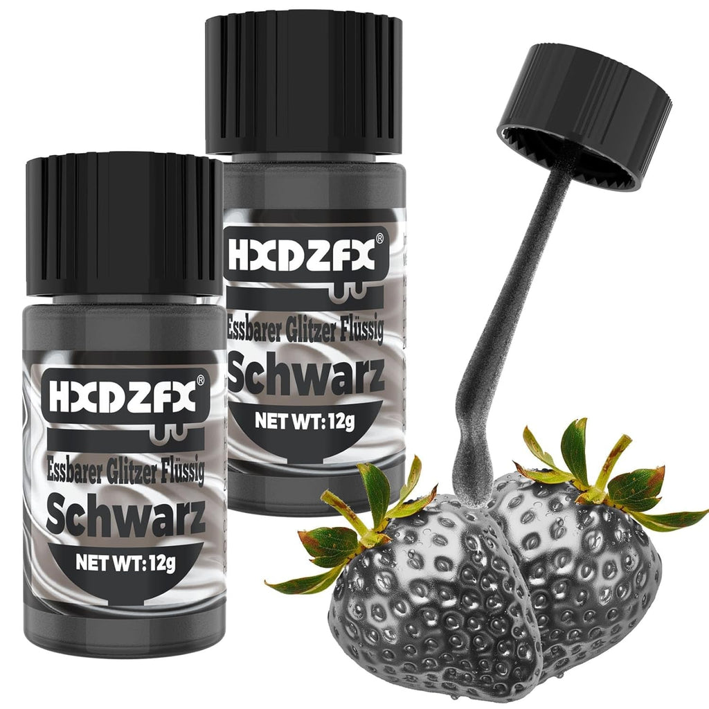 Glitter lichid comestibil - 2 × 12 grame Glitter Naty Shop Negru