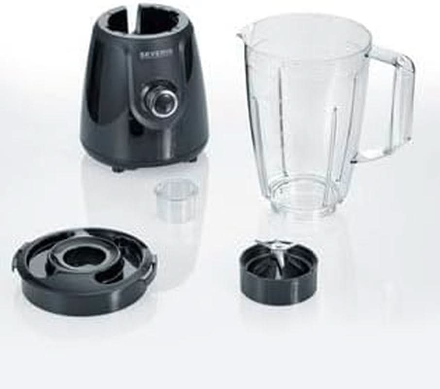 SEVERIN Standmixer Mit 1,5 L Mixbehälter Aus Tritan, Mixer Mit 2 Stufen Und Pulse-Funktion, Leistungsstarker Küchenmixer Mit Edelstahlmesser, 600 W, Schwarz, SM 3707 Kitchen Naty Shop