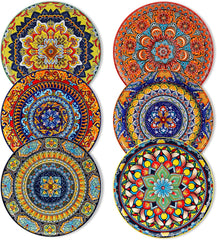 Set de 6 farfurii pentru desert, set de farfurii Vancasso KRVI pentru 6 persoane, Ø 22 cm, potrivit pentru mașina de spălat vase și cuptorul cu microunde, farfurii pentru paste, farfurii pentru micul dejun, farfurii pentru tort