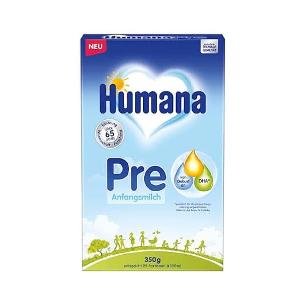 Humana Initial PRE Milch, ab der Geburt, Milchpulver für Säuglinge, nur mit DHA und Laktose, 750 g Naty Shop 350 Gramm Milchpulver