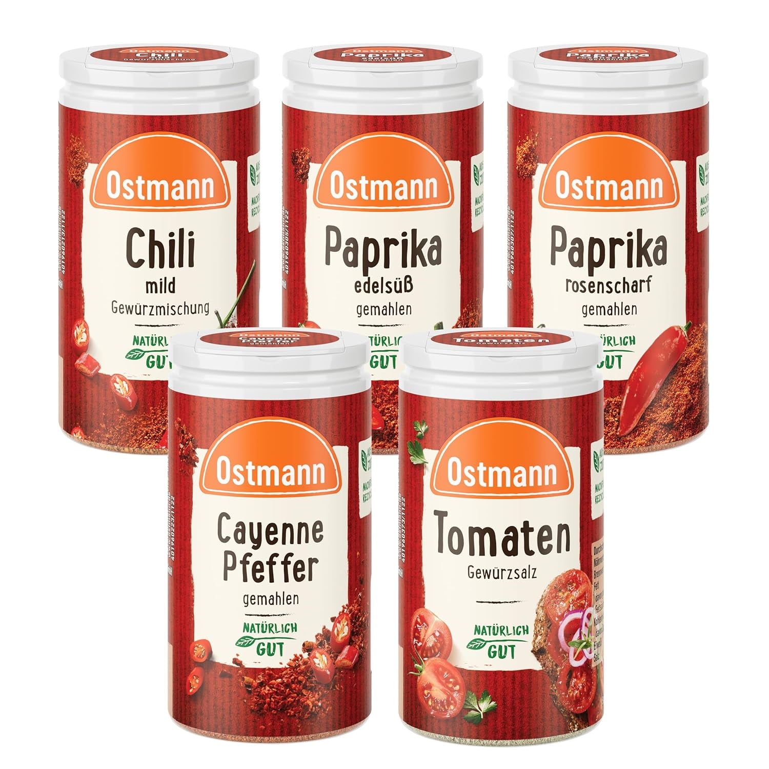 Ostmann Gewürze - gefülltes Gewürzregal mit 21 Gewürzdosen | Set aus Gewürzen, Kräutern, Gewürzmischungen | zum Aufhängen | für die Schranktür | Isst: 1 Stück