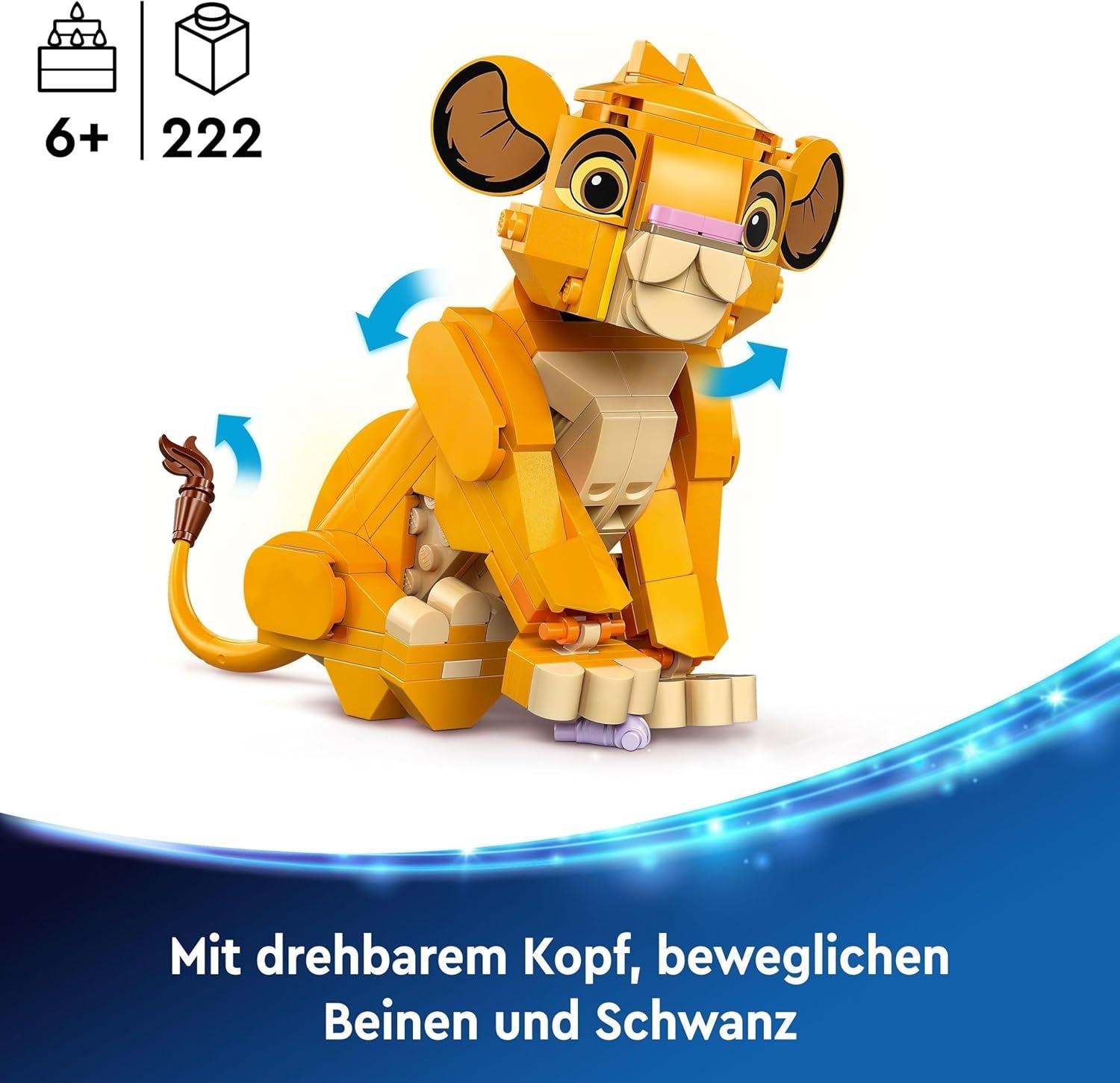 LEGO® Disney Simba, das Junge des König der Löwen, Bauspielzeug für Kinder, Fantasy-Spielset mit der Figur des Löwen, coole Geschenkidee für Mädchen und Jungen ab 6 Jahren, Kinderspielzeug 43243 Bausets Beuche den LEGO-Store