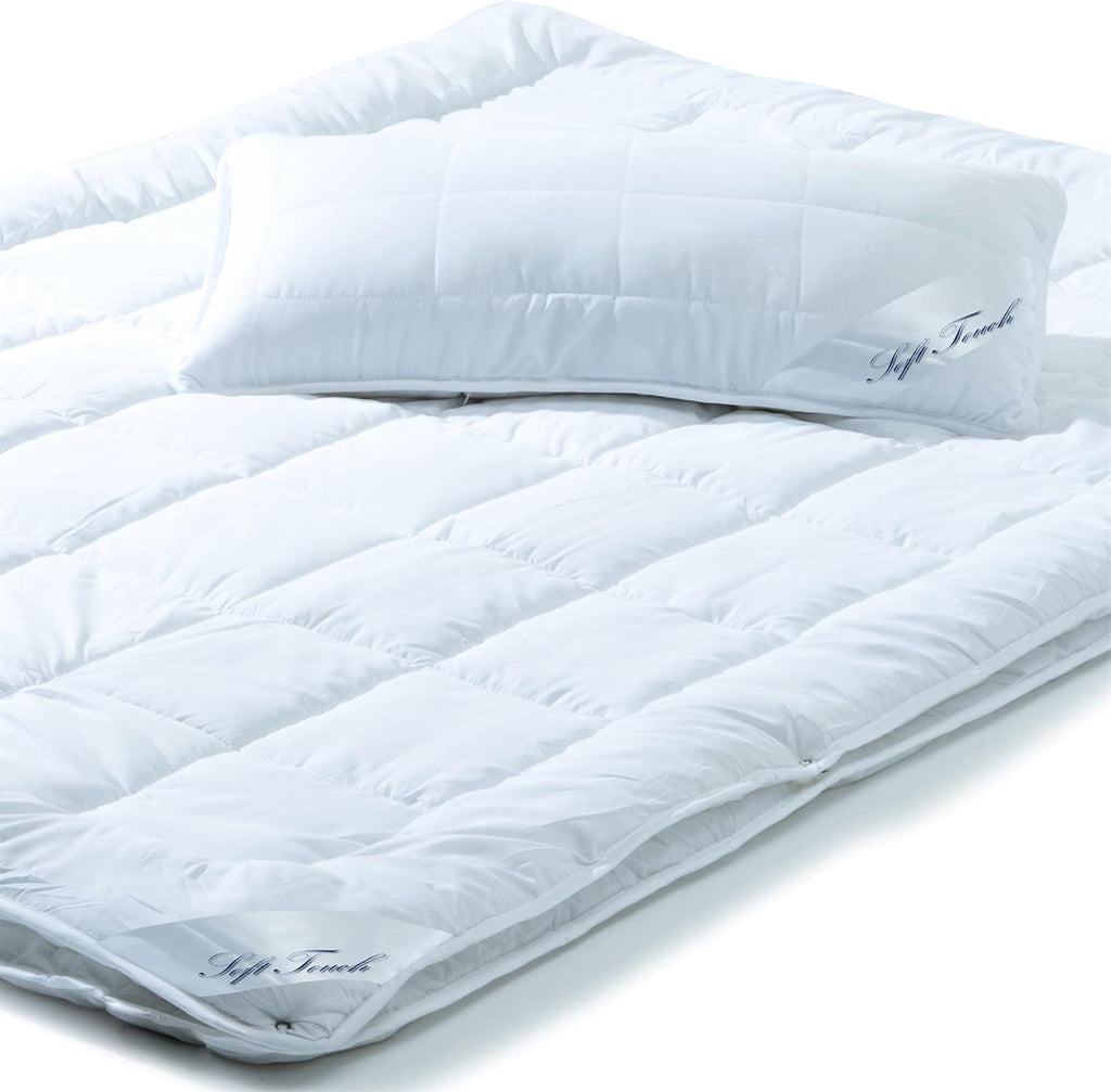 Aqua-Textil Soft Touch Set pentru copii Plapumă 100 X 135 Cm 250G și 350G cu pernă 40 X 60 Cm 150G Plapumă 4 anotimpuri Reglare climatică Oeko-Tex Plapumi si pilote Naty Shop 135X200 Cm + 1X 40X80 Cm Set 4 anotimpuri