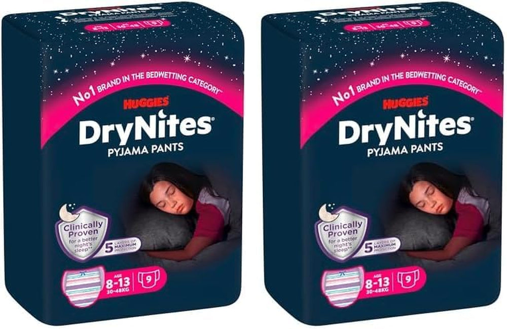 Huggies DryNites Windeln gegen Bettnässen bei Nacht für Jungen von 13 bis etwa 8–13 Jahren (30–48 kg), 33-teilige (3 x 11) Jumbo-Monatspackung, XL-Windelhöschen, Vazba-Badeprodukte