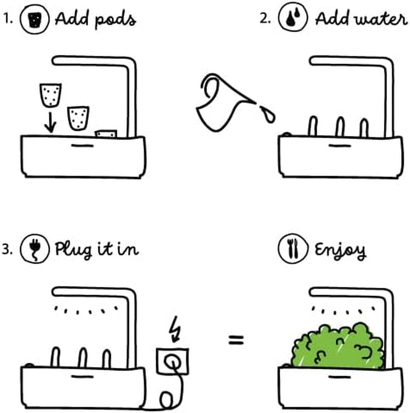 Click and Grow Growbox, Smart Garden, einfacher als ein Hydrokultur-Anbausystem, Indoor-Garten, Kräutergarten, Indoor-Gewächshaus mit 3 Pflanzenkapseln im Lieferumfang enthalten, weiß